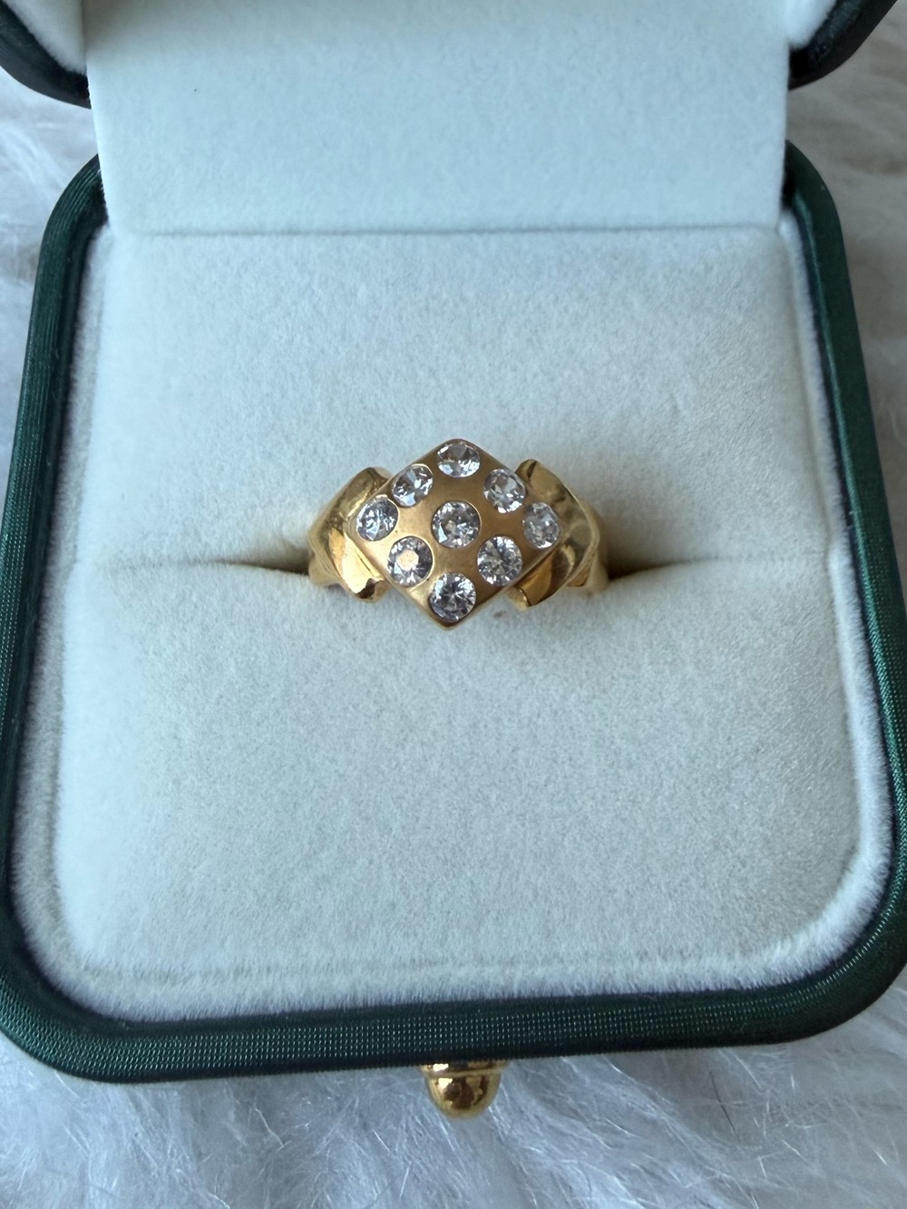 Rare 21k Solid Gold Vintage Dubai Geometric Star Cluster Ring Size 7.75 - 4.20g - Picture 12 of 12